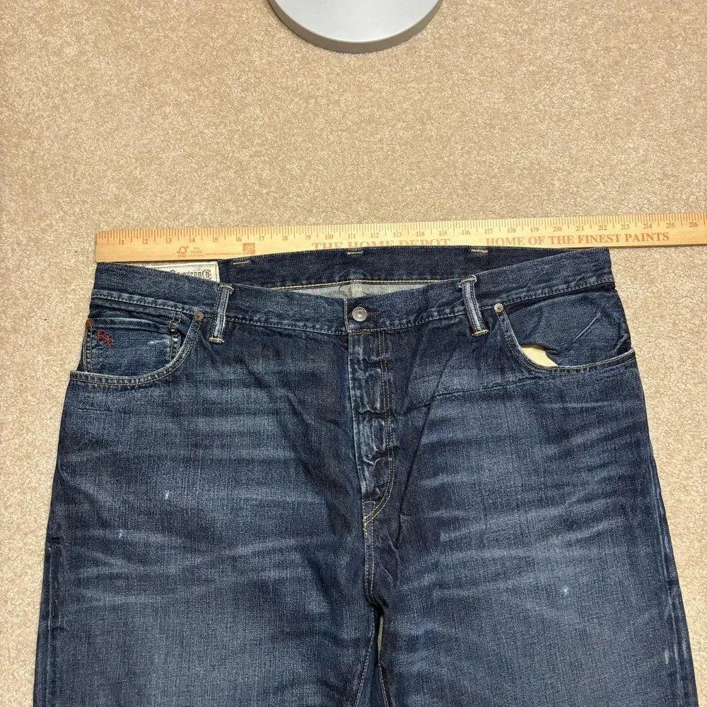 Polo Ralph Lauren Selvedge Denim Jeans Mens 44Bx30 Big Tall Straight Whiskers